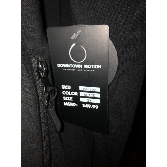Downtown Motion Black Zip-Up Fleece Jacket 2X New With Tags - Picture 3 of 5